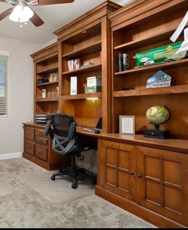 Beautiful Solid Wood Wall Unit and Desk