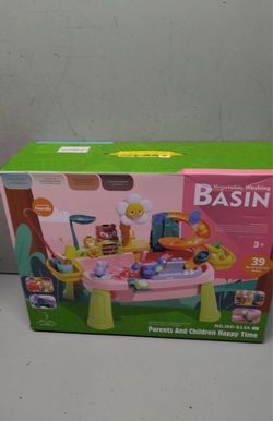 4-in-1 Toddler Sand & Water Table Toy with Electric Water Pump & 39 Accessories