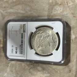 Ms62 1924 Peace Dollar
