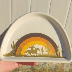 Sunset Cowgirl Trinket Dish