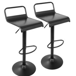 Black Metal Adjustable Height Stool
