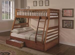 Boise Oak Twin over Full Bunk Bed | 9080