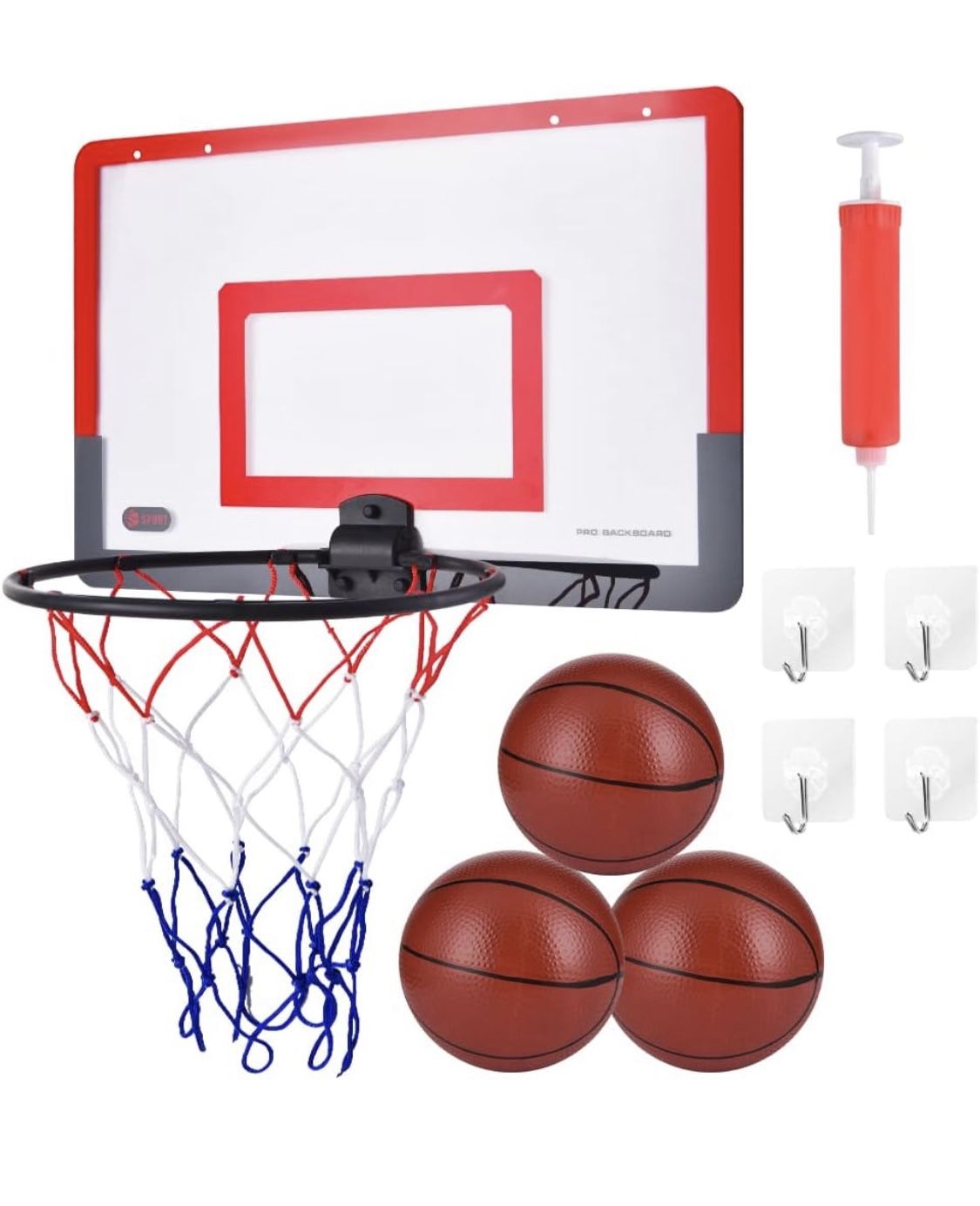 Basketball Hoop Indoor Outdoor Wall Mounted Mini Basket Ball Hoop Over The Door Wall for Kids Toy Gifts for Boys Girls Kids Portable