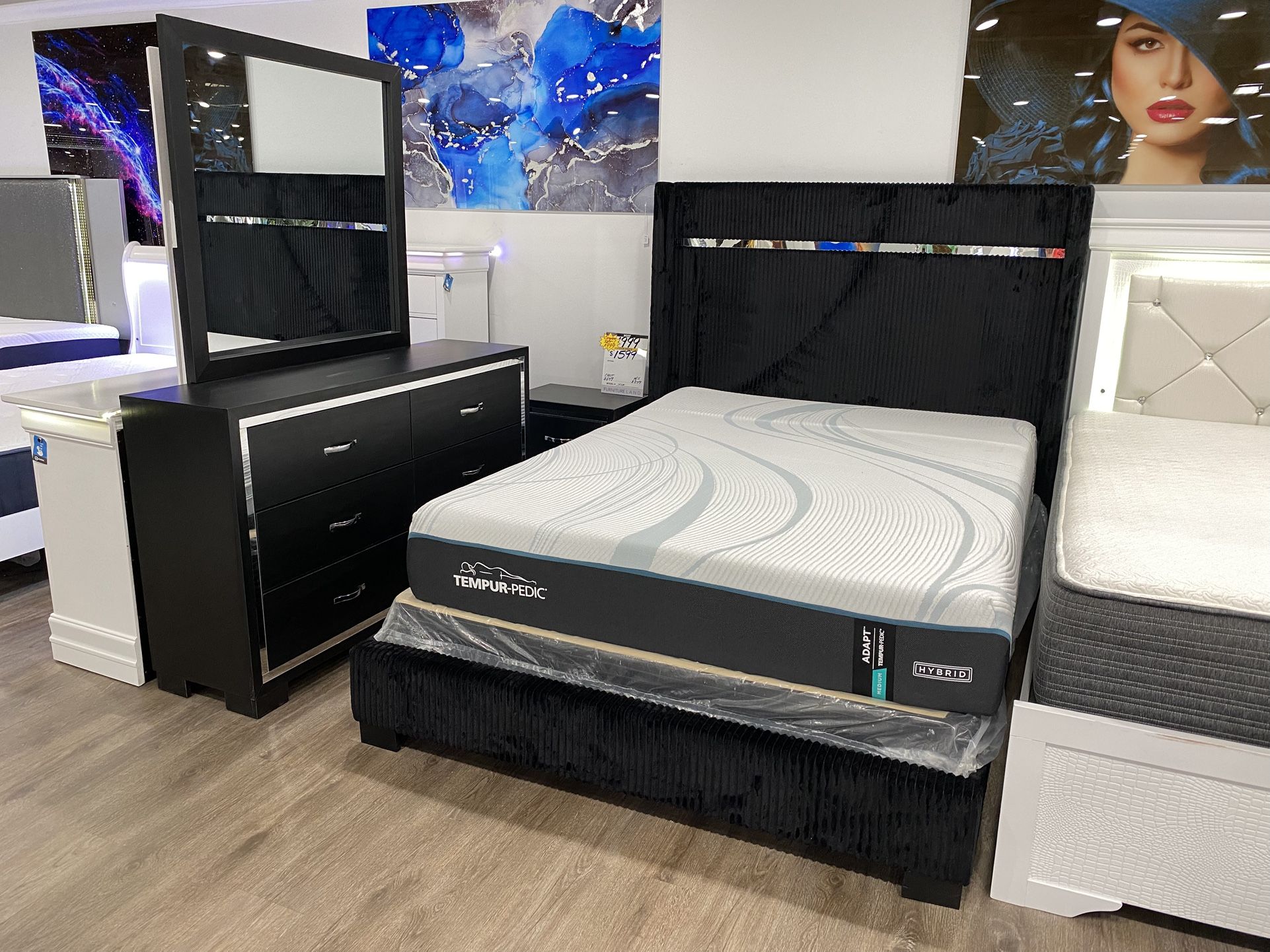 BEAUTIFUL 5PC BEDROOM SET WITH FREE NIGHTSTAND ON SALE NOW STARTING @$899 JUEGO DE CUARTO CAMA TOCADOR ESPEJO EN VENTA !!!***