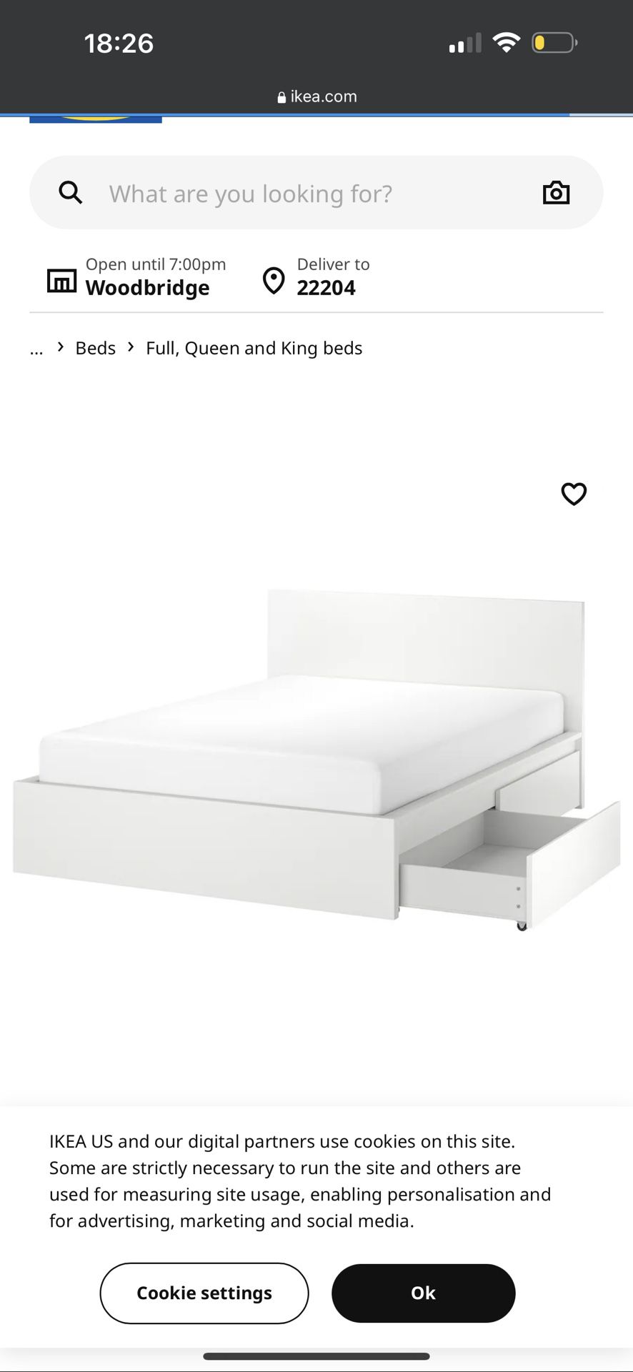 IKEA malm Full Size Bed Frame And mattress 