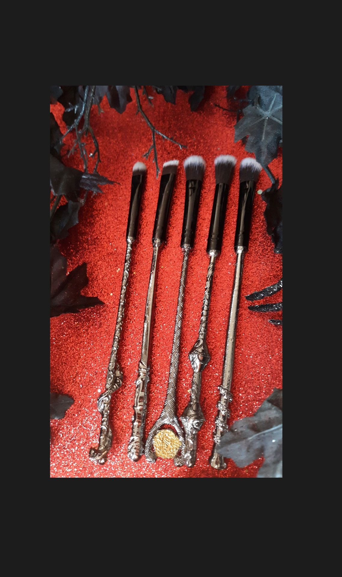 Halloween Wizard Wand Makeup Brushes, Handles Are Made Out Of Metal
