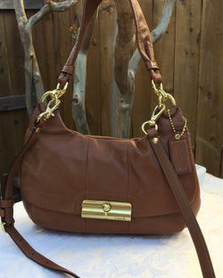 Coach Kristin Hippie Brown Leather convertible shoulder Satchel Bag