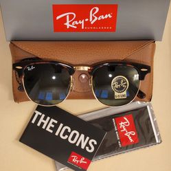 Ray-Ban Clubmaster Sunglasses Tortoise Frame