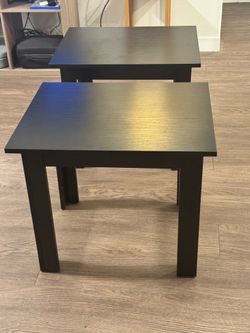 (2) Black Wood End Table