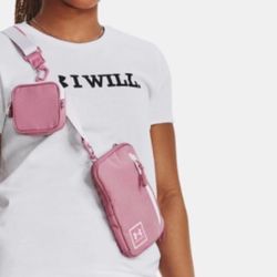 UA Under Armour Loudon Crossbody Small Pink and White