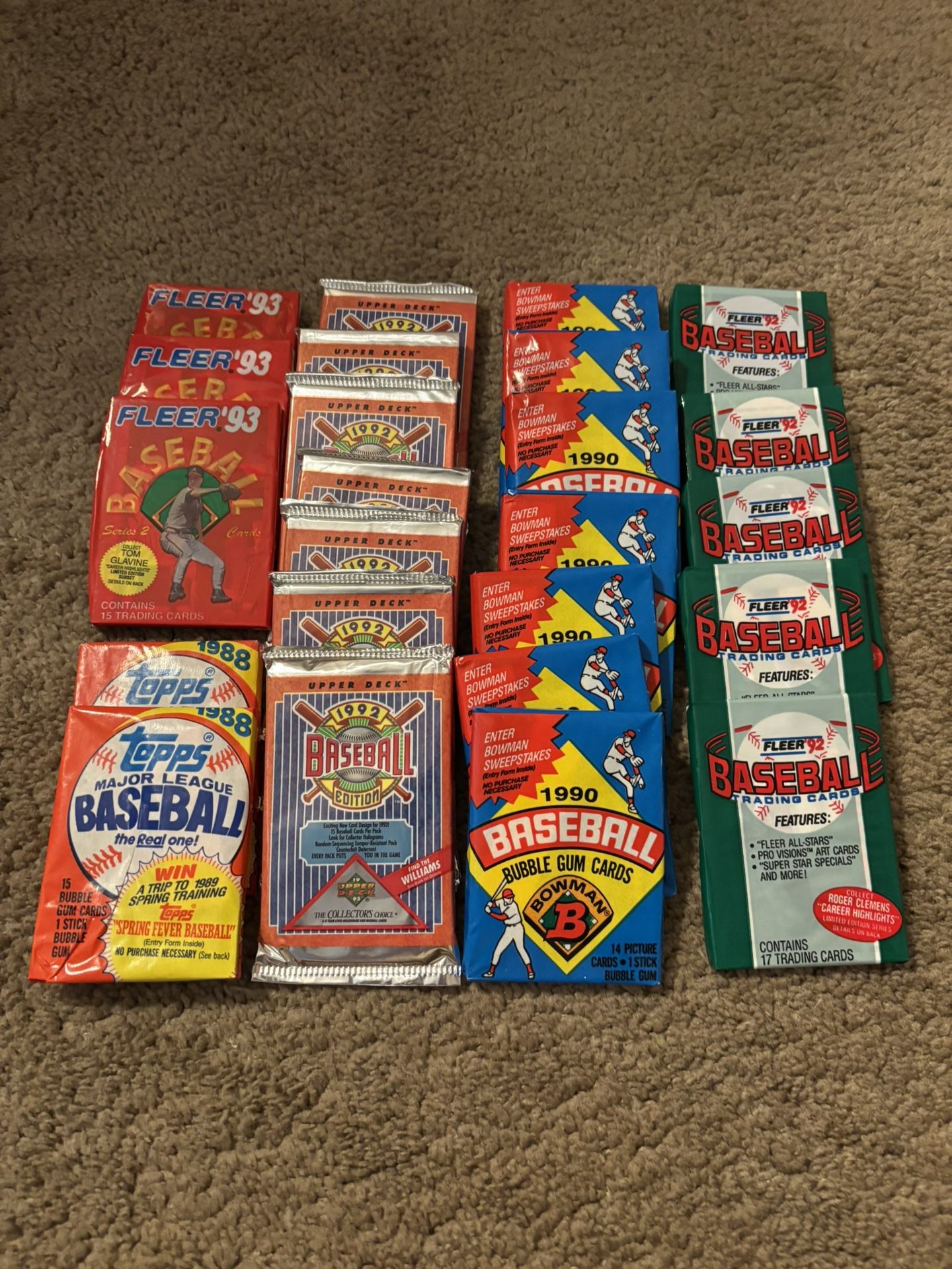 24 Unopened Packs Of Baseball Cards