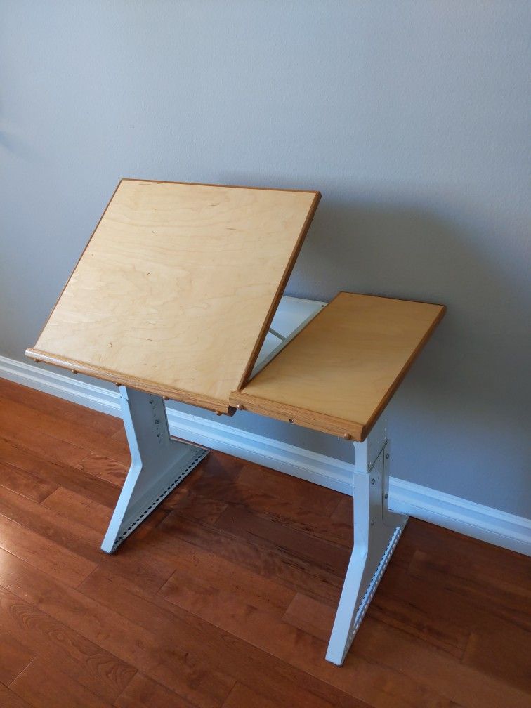 Kids Desk - Solid Wood & Metal, Adjustable, Storage, Flip-top