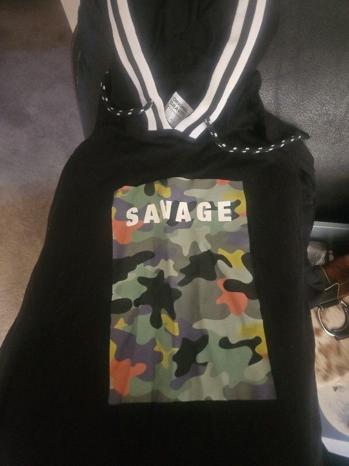 Savage Hoodie T-shirt With Camo Print