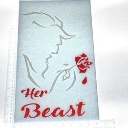 Iron On Heat Transfer  Good For T-shirts Sweaters Jackets T Shirt Design Size Is About 12x10 Her Beast #207