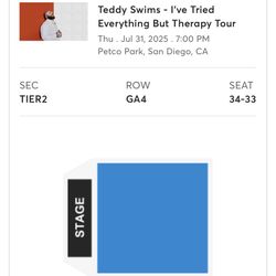 Two Teddy Swim Tickets- San Diego  $455 Each 