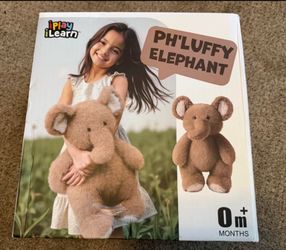 iPlay iLearn Plush Elephant Stuffed Animal – 18” Soft Hug Me Elephant Toy
