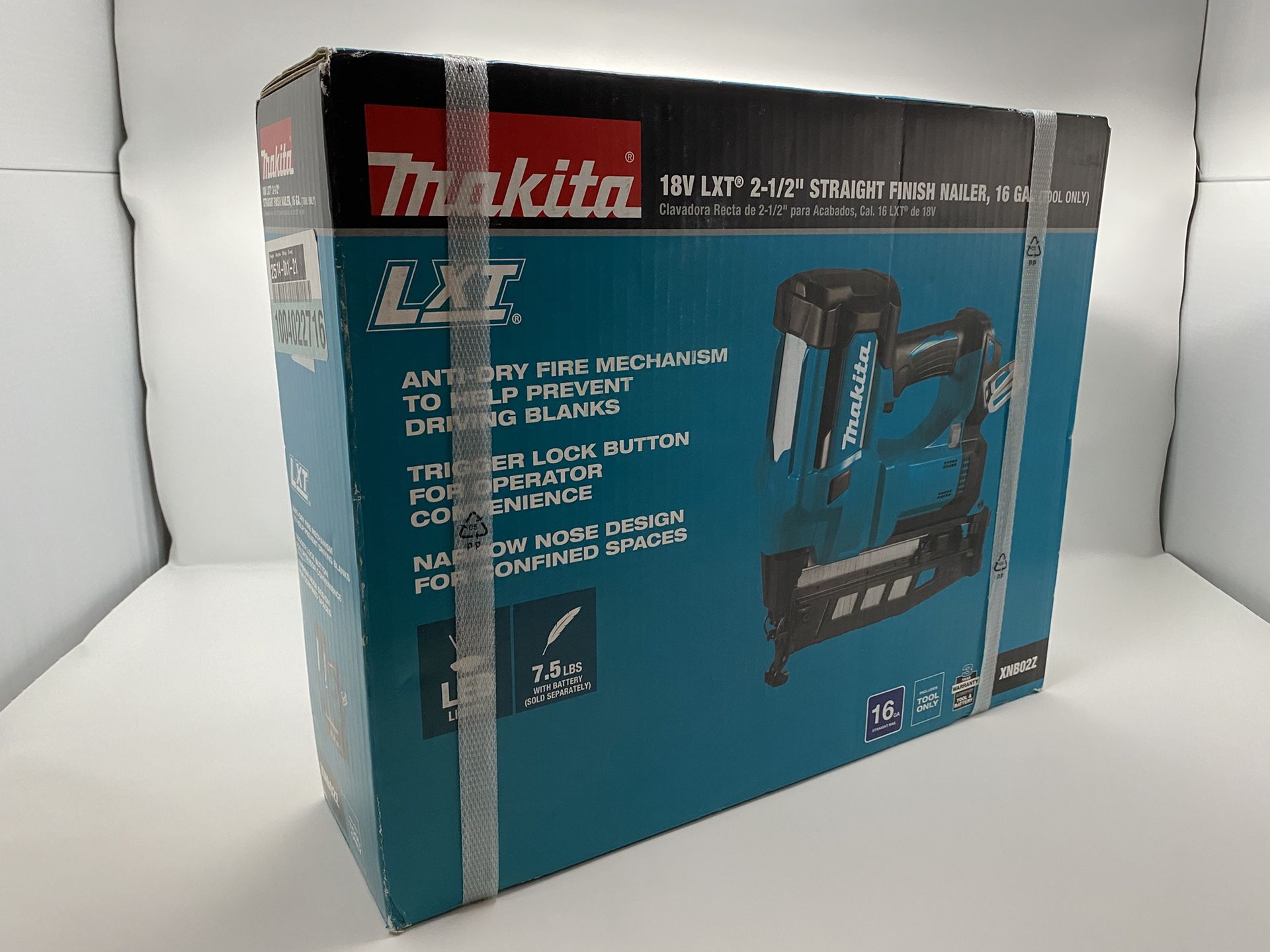 Makita XNB02Z 18V LXT lithium-ion 16-Gauge Cordless 2-1/2 In. Straight Finish Nailer (Tool Only)