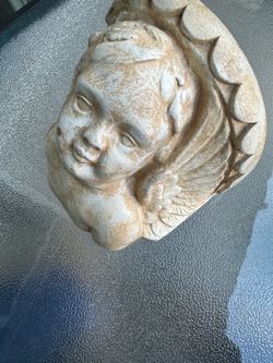 Vintage Wall Shelf ( Cherub face ) Heavy with hook