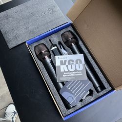 TALOMEN K60 Wireless Microphone Set – Dual Handheld Karaoke Mics w/ Receiver