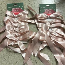 Pink Bow Decorating Tree Bows