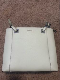 Calvin Klein saffiano tote in light mint green