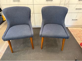 2 navy blue dining chairs