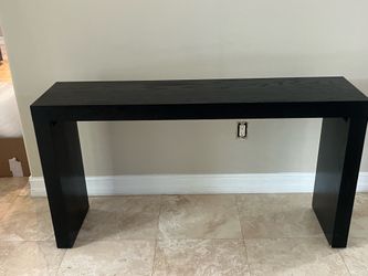 Black Wood Waterfall Console Table