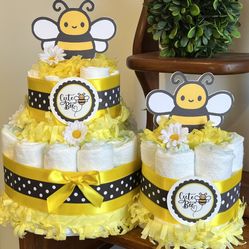 CUTE AS CAN BEE bumblebee What will it bee baby shower DIAPER CAKES CENTERPIECES