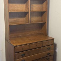 Ethan Allen Baimritter 2 piece custom room plan chest drawer with top open bookshelf