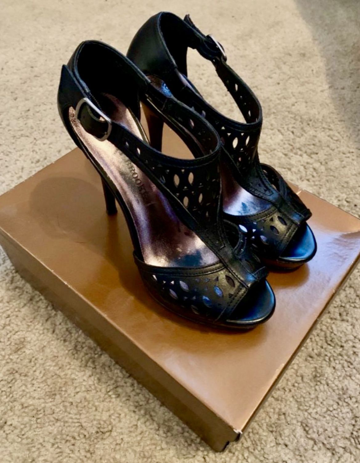 Audrey Brooke Kourtney Black High Heel Shoes in size 6.5 in great condition. Price is firm