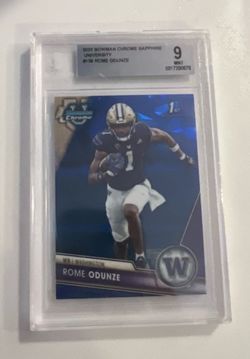 2023 Bowman University Chrome Sapphire Edition - #138 Rome Odunze 1st (RC) BGS 9