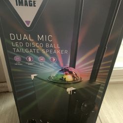 Brand New In Box Sharper Image Dual Mic Led Disco Ball Tailgate