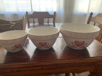 Set of three glass bowls