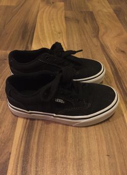 Van’s Shoes Black with White Trim Lace-up - Size 12 Youth