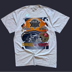 Vintage 90’s San Diego Chargers vs San Francisco 49ers Superbowl t-shirt