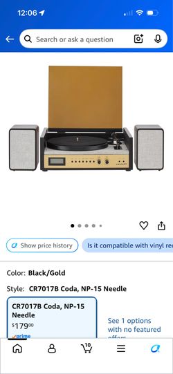 Crosley Coda Record Player/Bluetooth/Radio with Speakers
