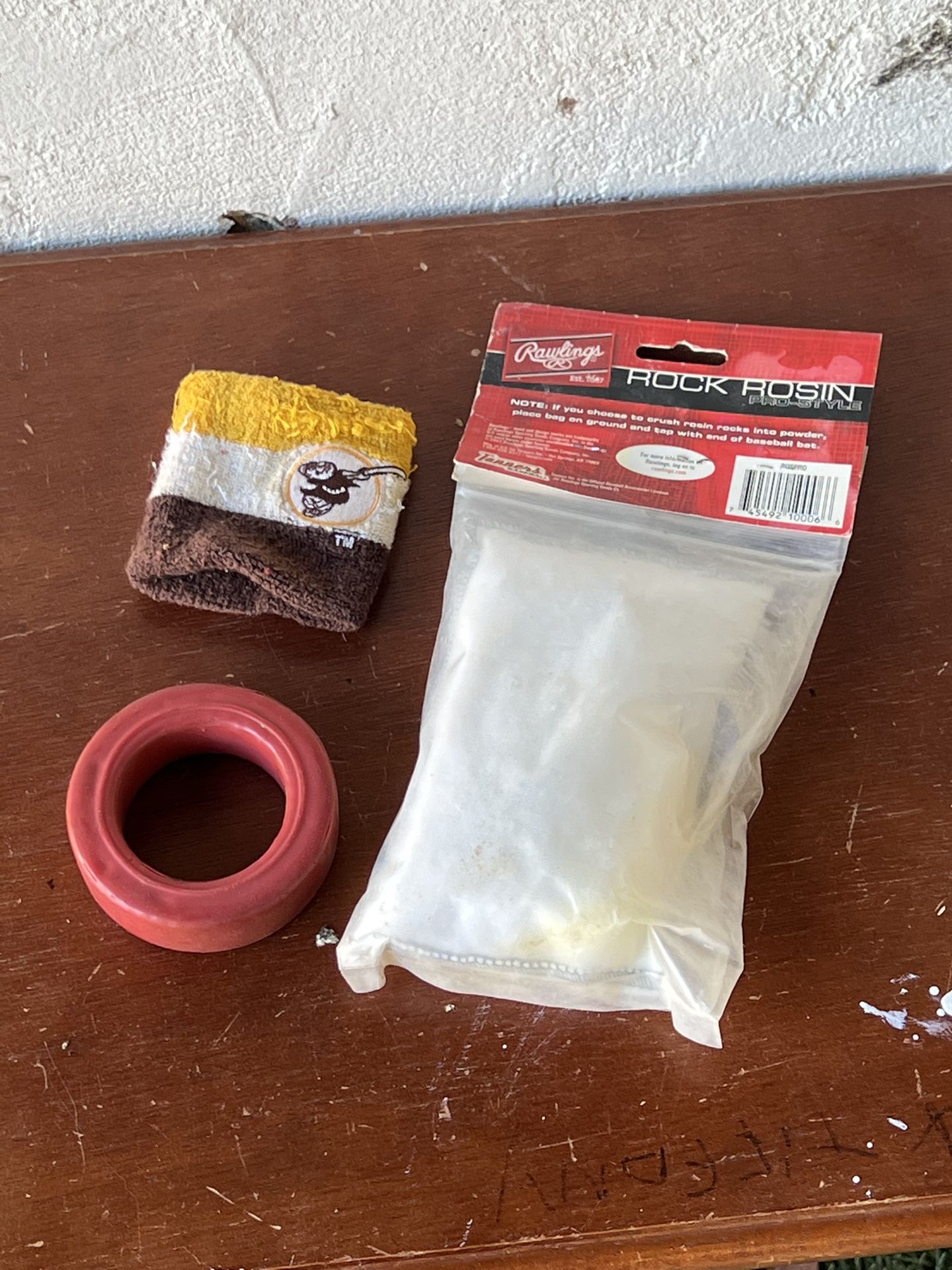 New! Rawlings Rock Rosin Bag Pro-Style / Baseball Bat Donut / Padres Wristband ROSPRO