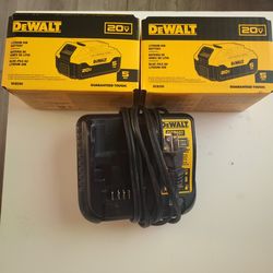 2 Dewalt battery Lithium ion 5 AH 20V max
