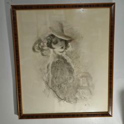 126/200 MURRAY LITHOGRAPH ARTWORK - LADY 27.7"×23.5"