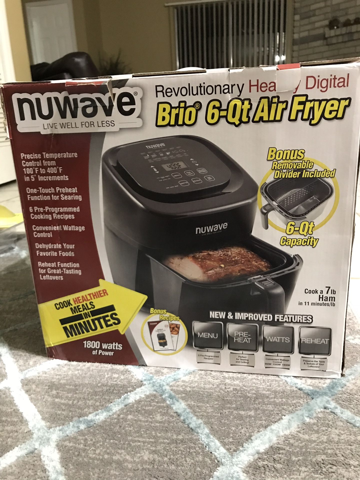 Qt Nuwave Air Fryer 1800 Watts NUWAVE BRIO 6-Qt Digital Air Fryer