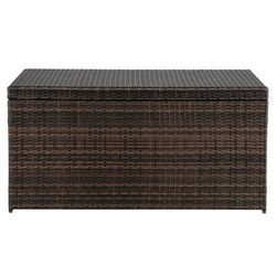 47” x 24” 120 Gal. Large Wicker Resin Bin Outdoor Patio Storage Deck Box Brown Container Chest Pool Garden