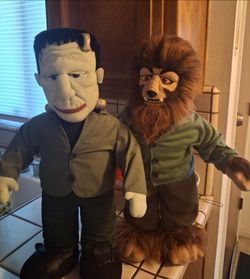 Wolf man and Frankenstein 23 inches tall