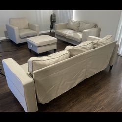 4 Pieces Sofa + 2 side Tv Stand Table With Lights 