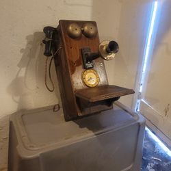 Phone,Clock, Antique,Home Decor