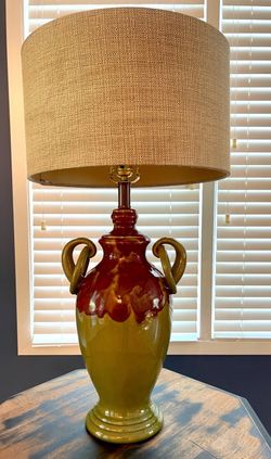 Mission/Arts & Crafts style ceramic lamp w/ new shade