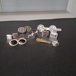 Cuff Links- Some Swank And 2 Tie Clasps