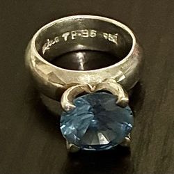 Sterling Silver Ring With Blue Stone 