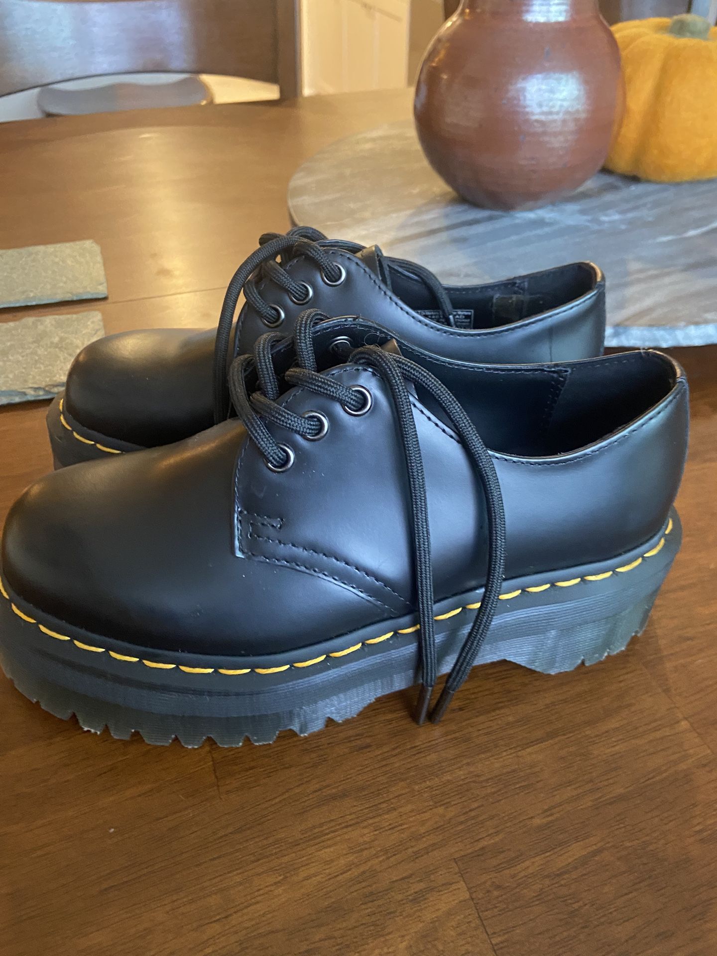 Never Before Worn Dr. Martens 1461 Quad Retro Platform Leather Shoes.