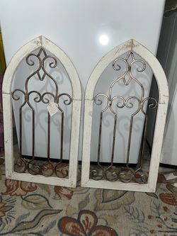 White, Arched Window Wall Decor Set of 2