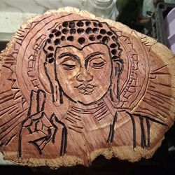 Enlightenment Buddha Healing Art Hand Carving On Aromatic Cedar Wood